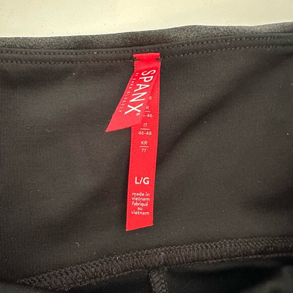 Spanx Women's Black Moto Faux Leather Liquid Leggings Size Large Vegan Staple - Picture 6 of 10